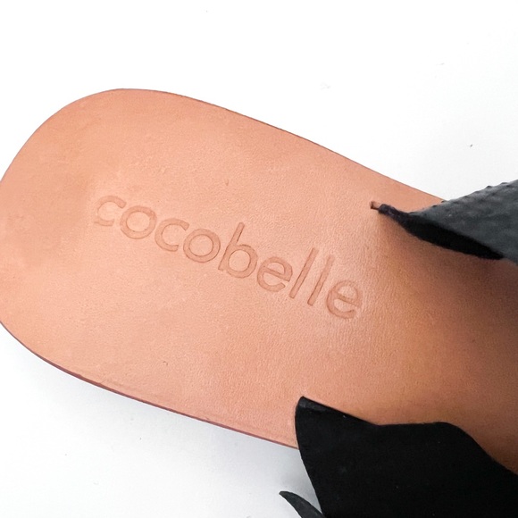 Cocobelle tie back python snakeskin thong sandals Black - Picture 3 of 6